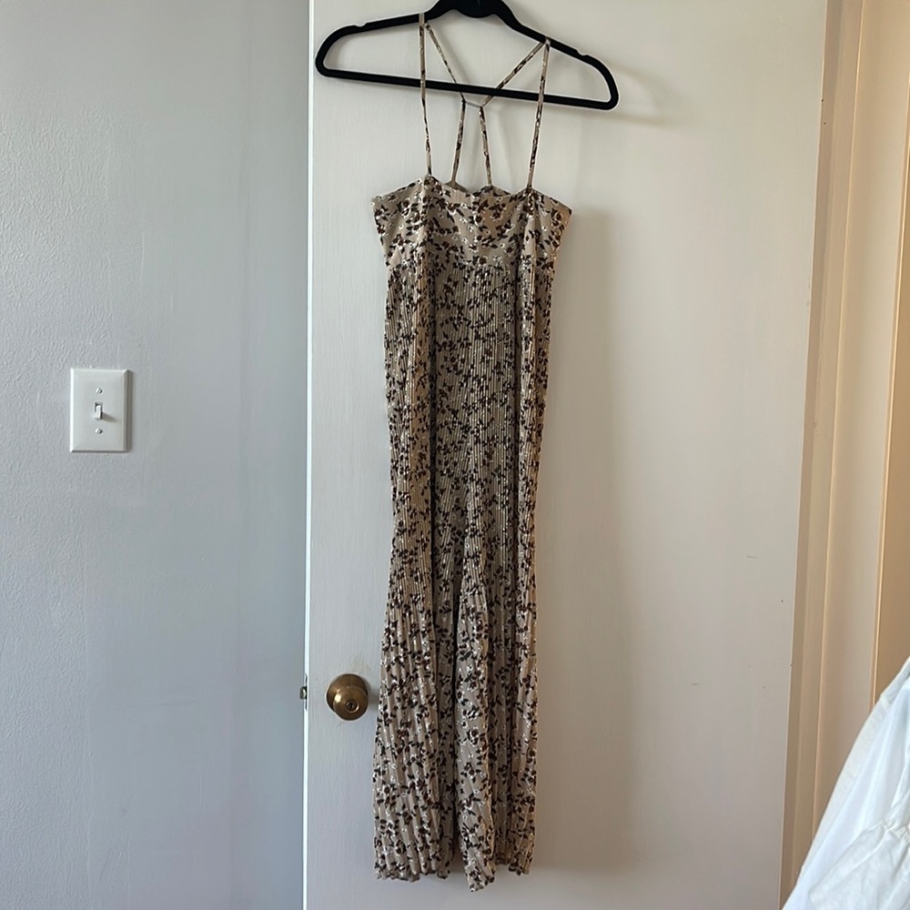 Printed wide leg jumpsuit